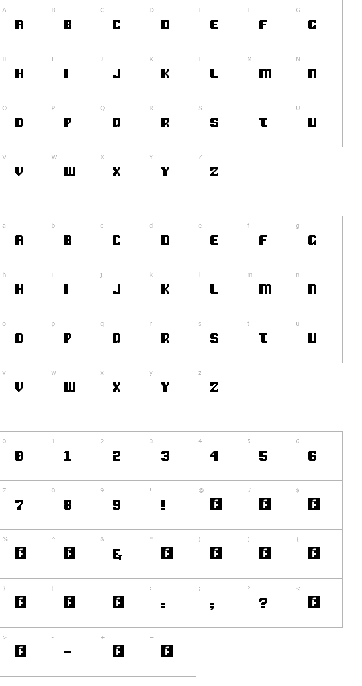 Character Map Vipond Chubby Font