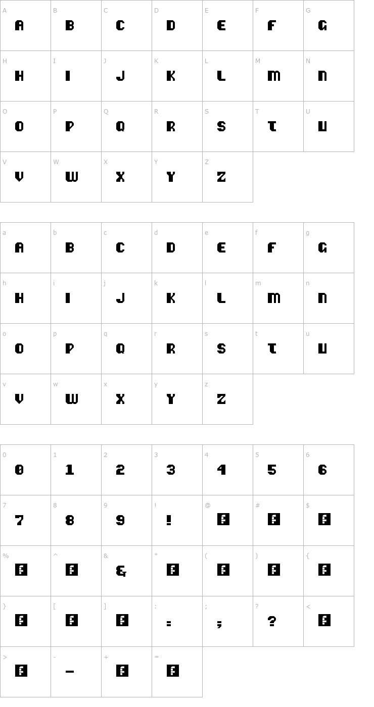 Character Map Vipond Octic Font