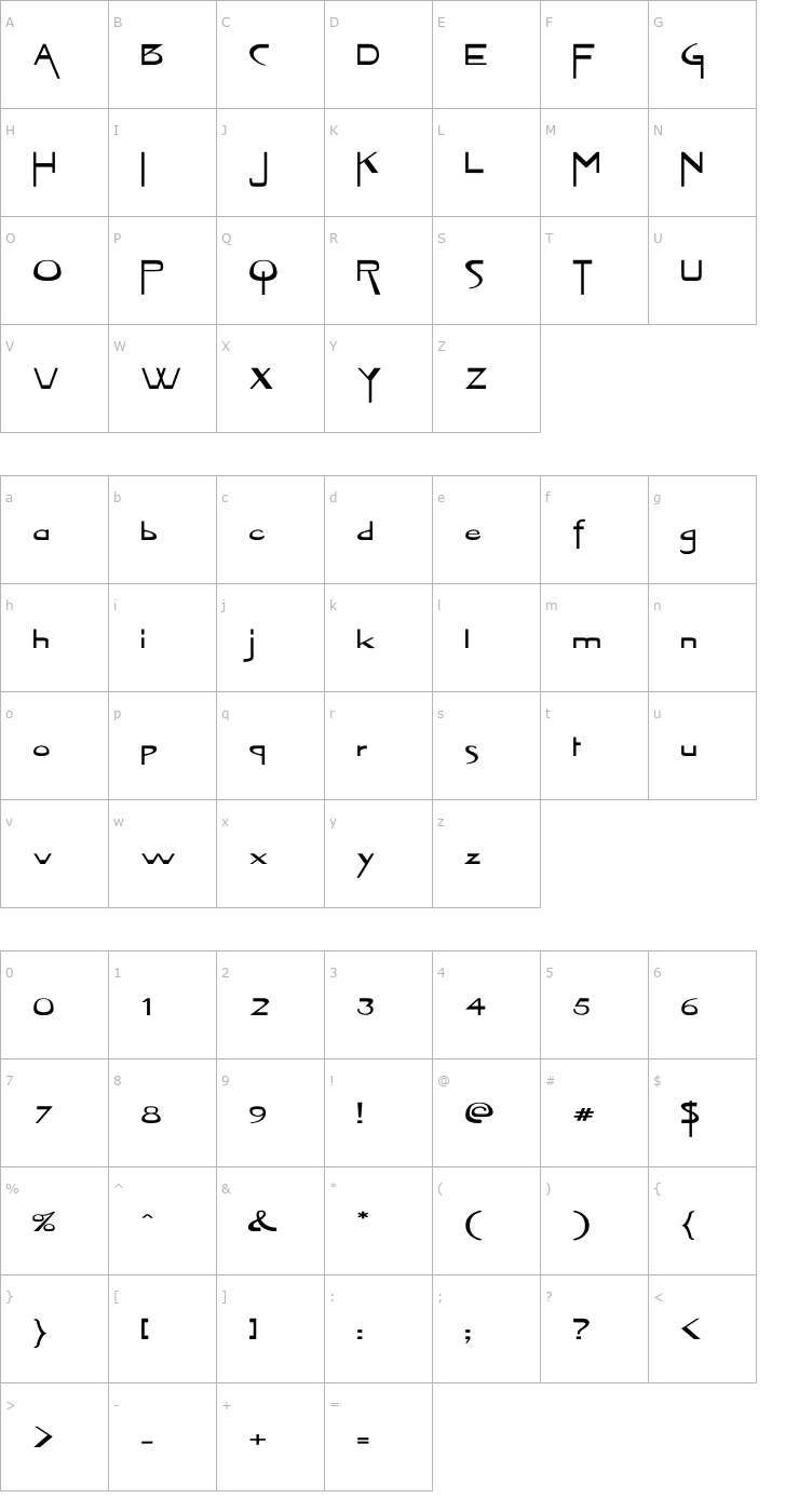 Character Map VireoFont Ex Font