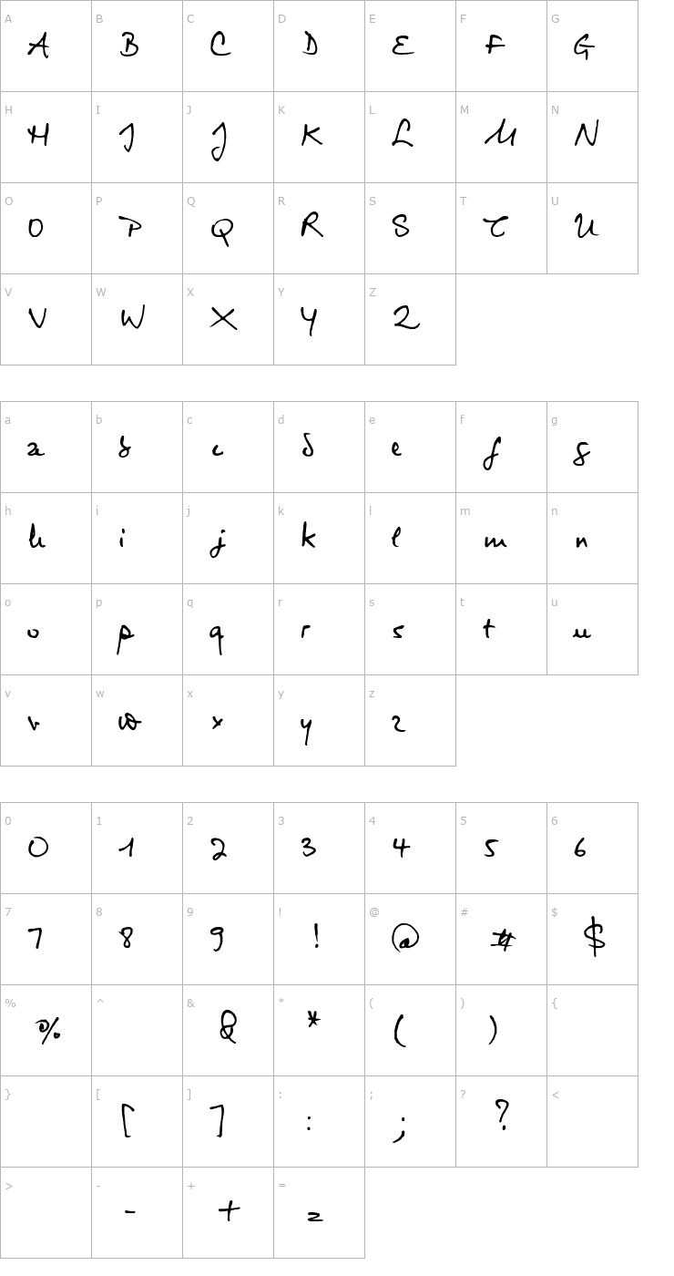 Character Map Virginie Font