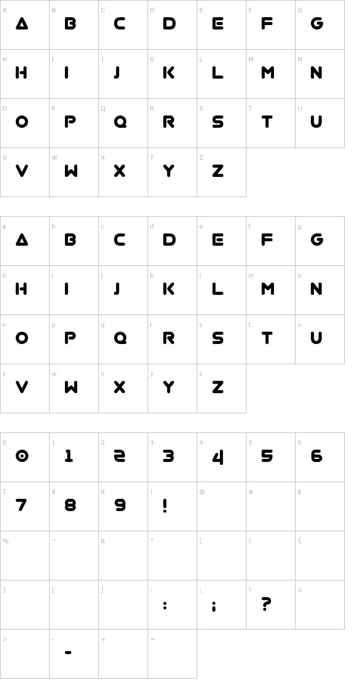 Character Map Virgo.01 Font