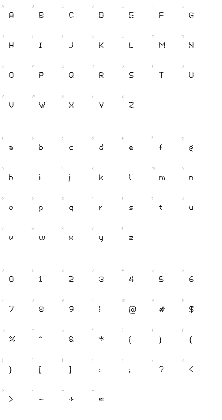 Character Map Virus43 Font