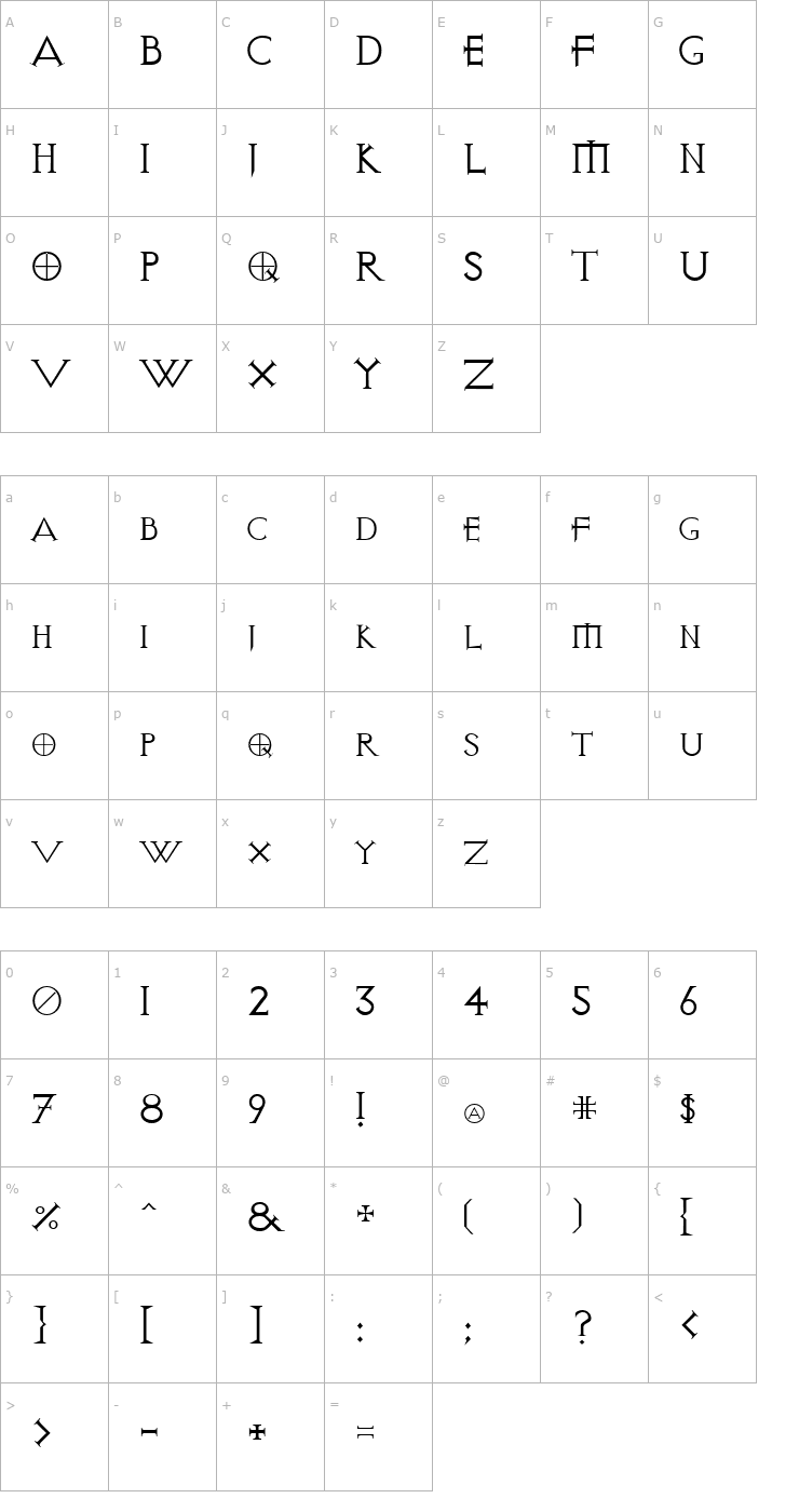 Character Map Visitation Regular Font