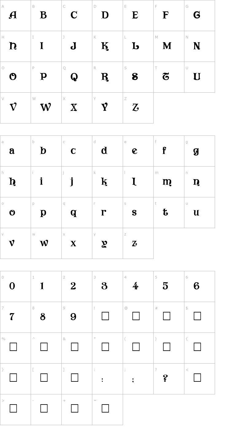 Character Map Vivala Font