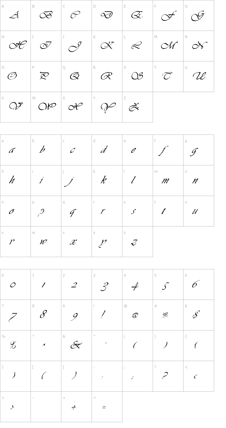 Character Map Vive Normal Font
