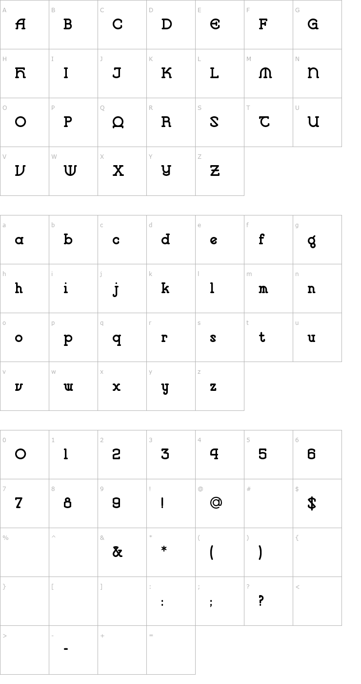 Character Map VlaanderenRound Font