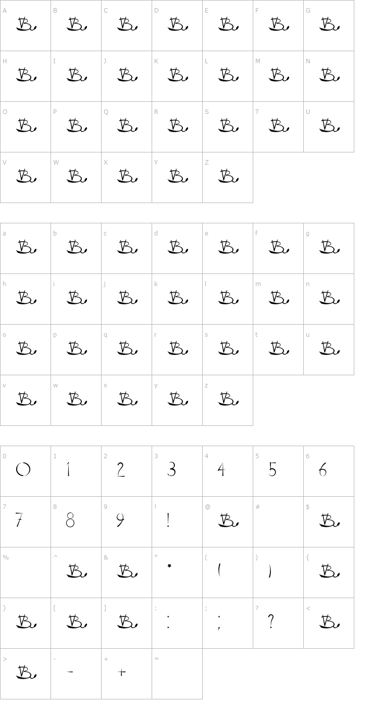 Character Map VLADOVSKIY Font