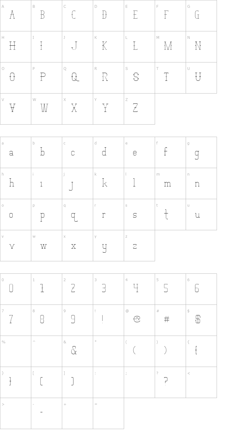 Character Map Vloderstone Font