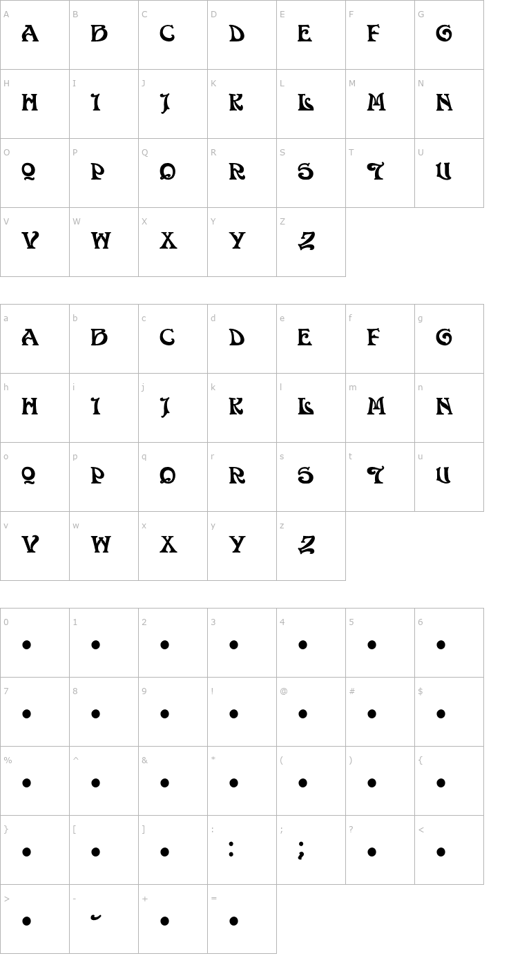 Character Map Volan Font