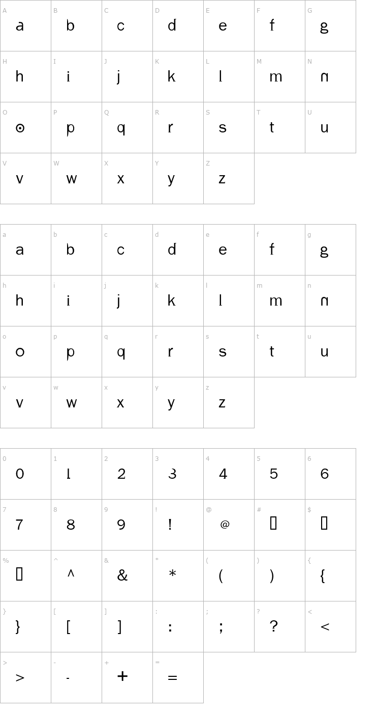 Character Map Volt Font