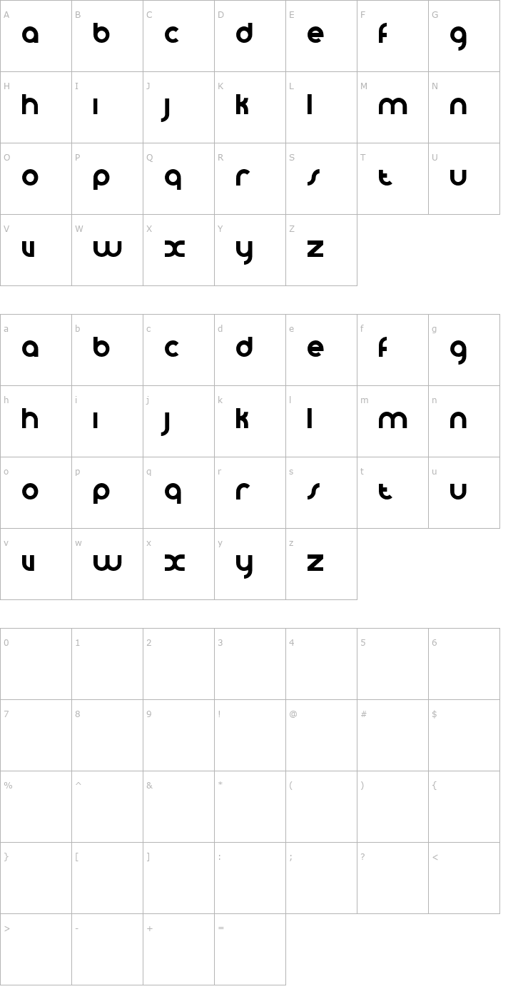 Character Map VomZom Font