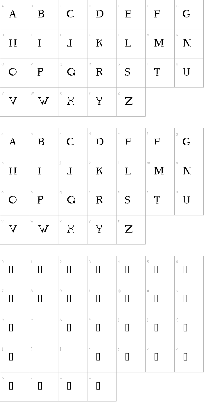 Character Map Voodoo Dolls Font