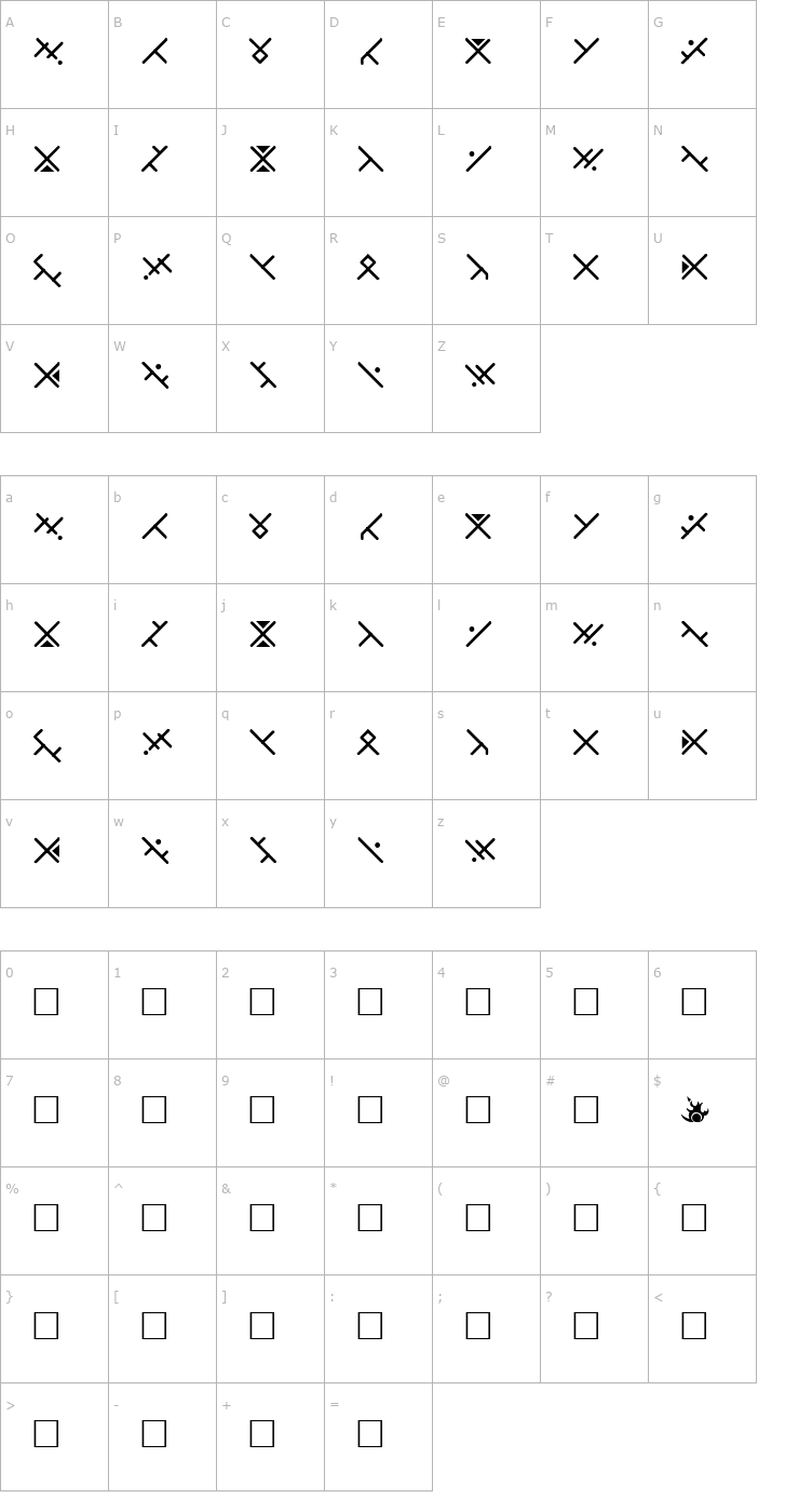 Character Map Voth ST Voyager Font