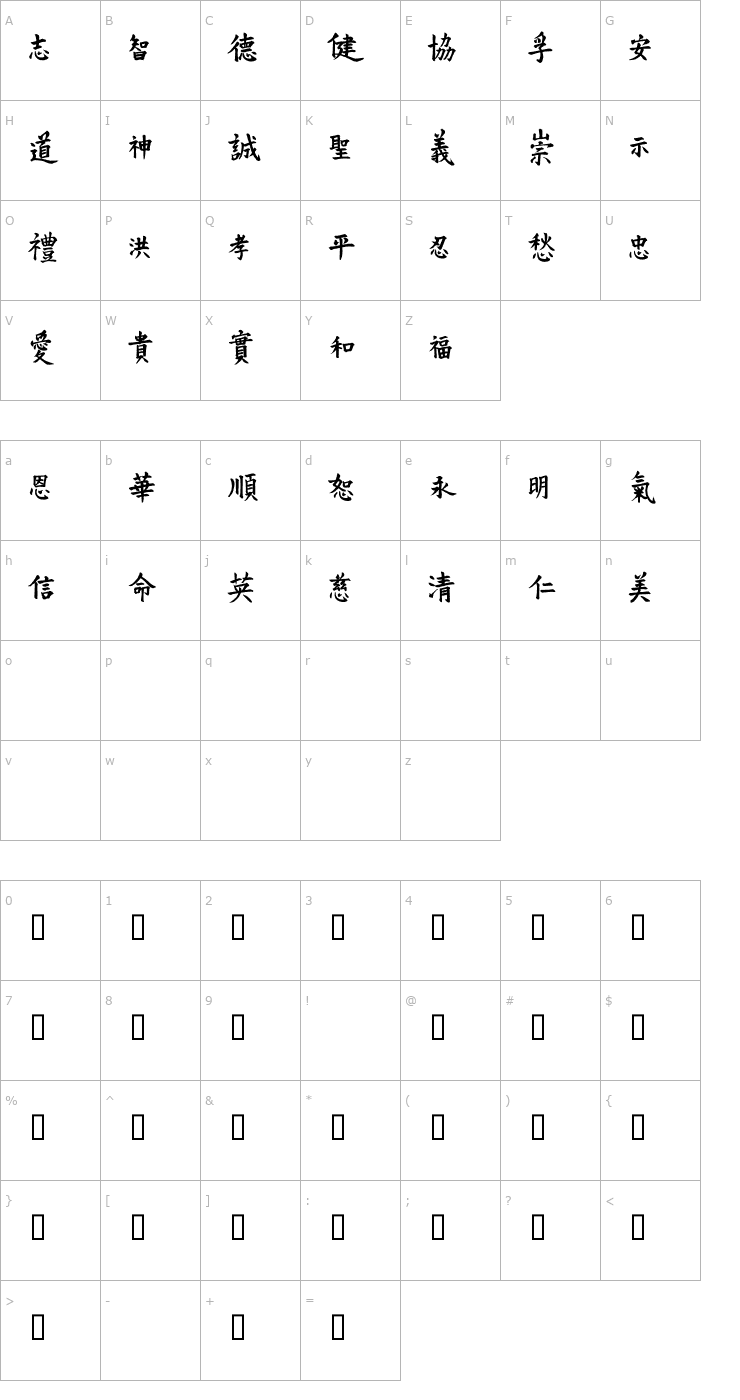 Character Map VT Mei Ornaments Font