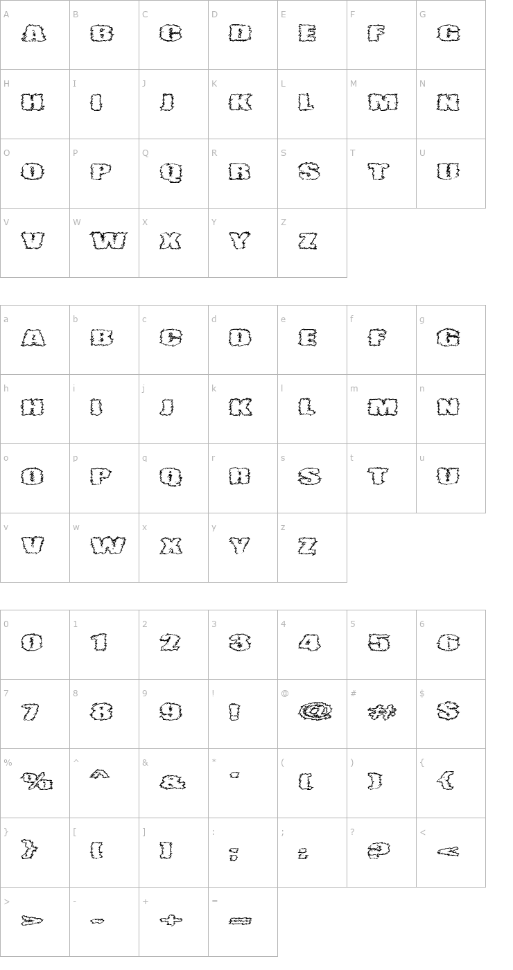 Character Map VTC AngoraChik Font