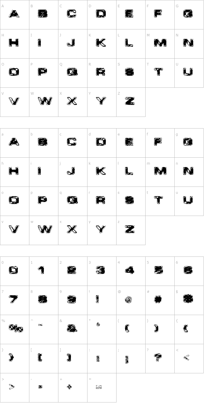 Character Map VTC CoppaKroma Font
