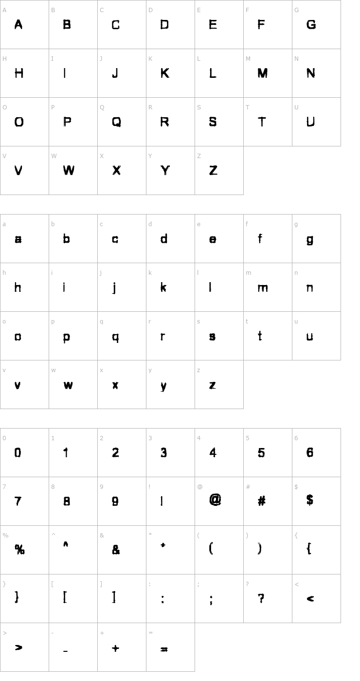 Character Map VTC JezzabelBimbo Regular Font
