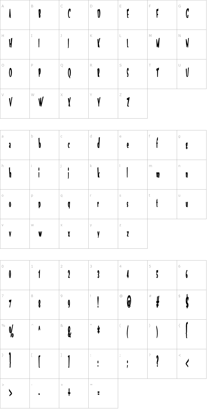 Character Map VTC Optika Bold Font