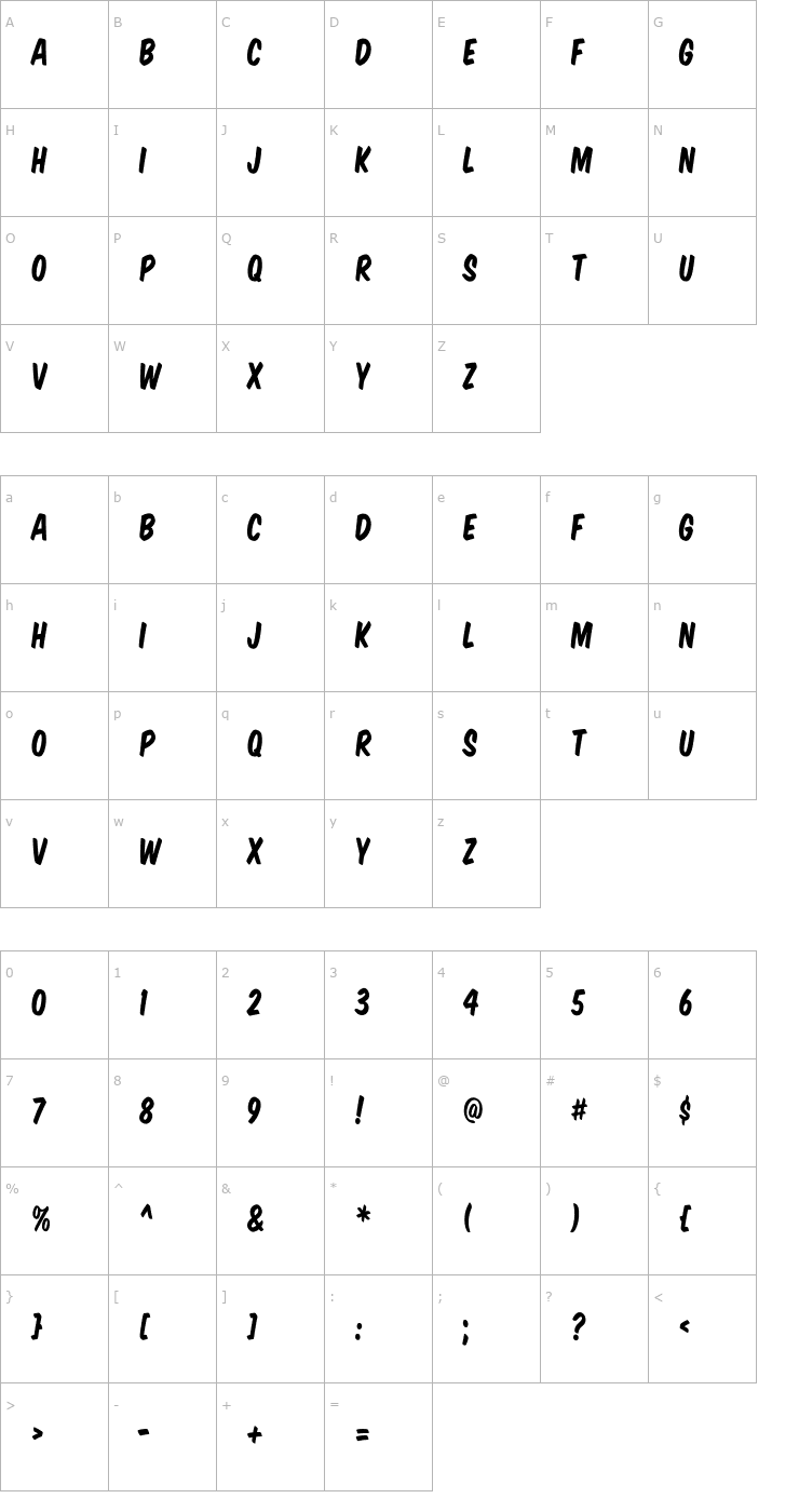 Character Map VTCSuperMarketSale Font