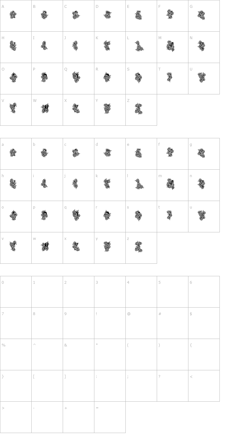 Character Map VTKS Beauty Font