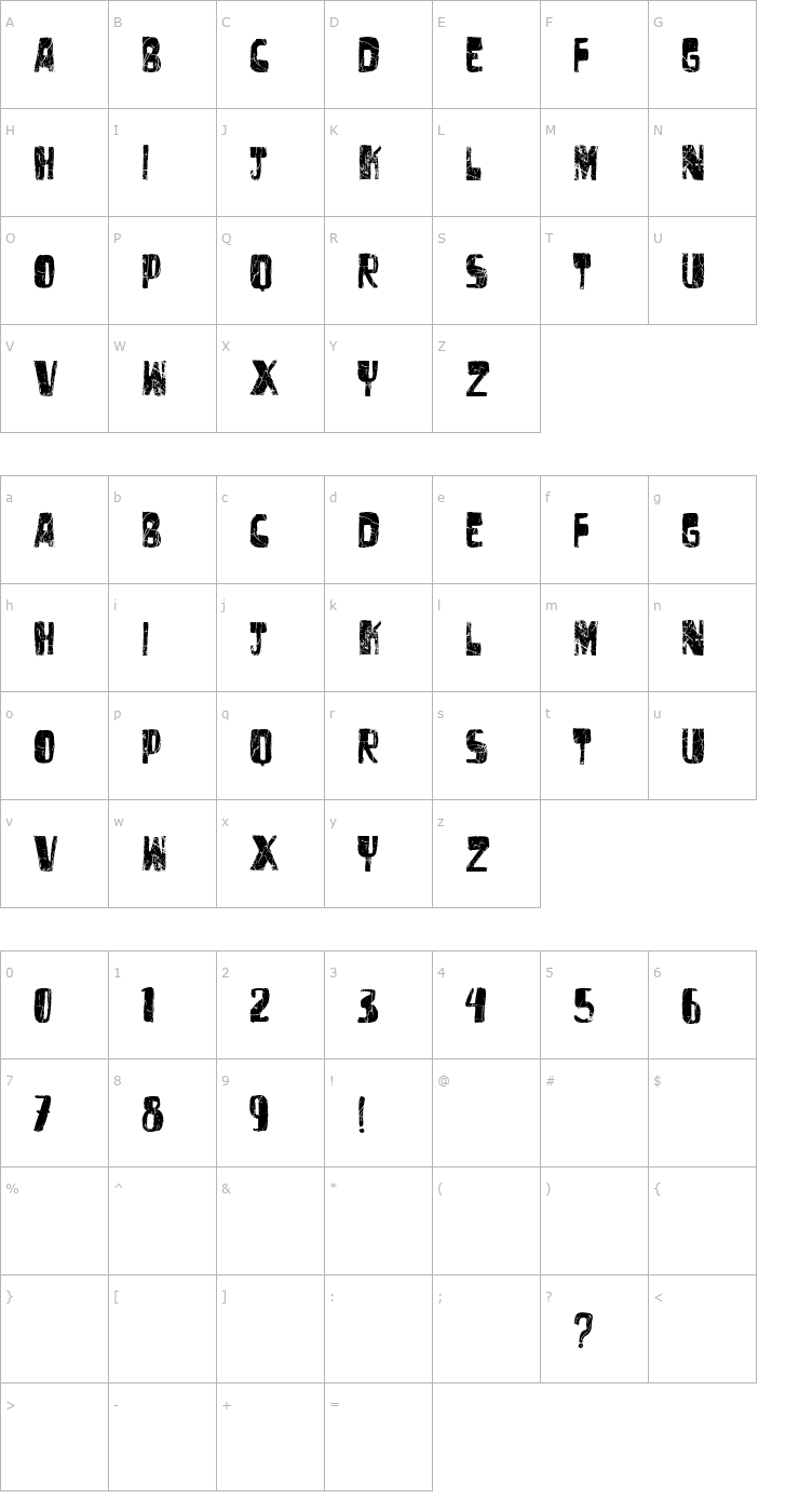 Character Map Vtks Untitled Font