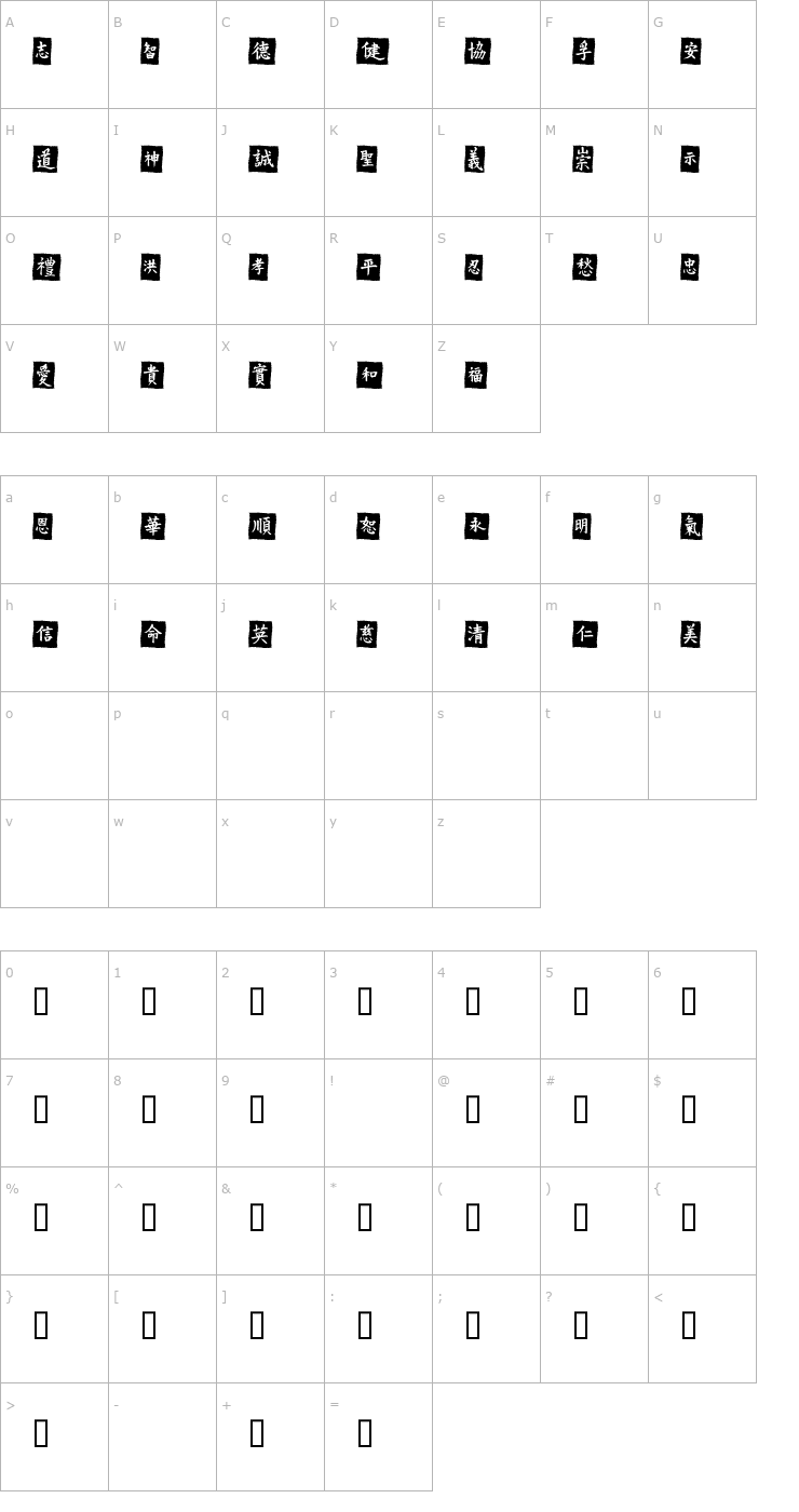 Character Map VTMeiOrnamentsOnBlack Font