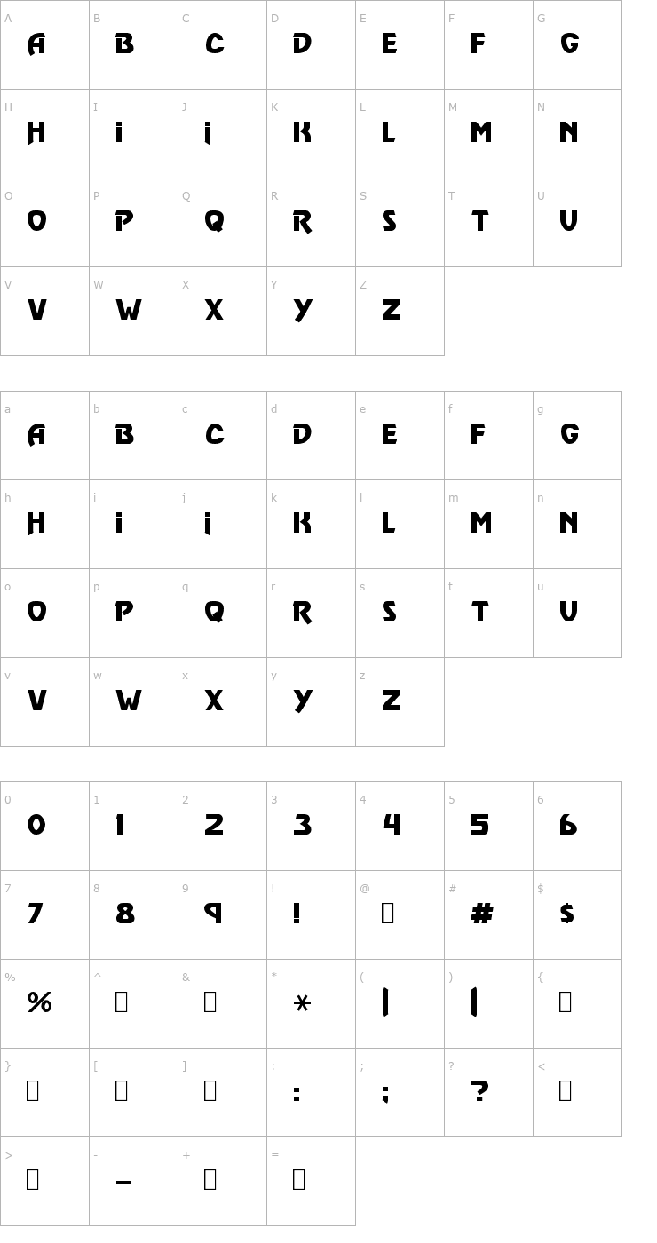 Character Map Vulgar Display Regular Font