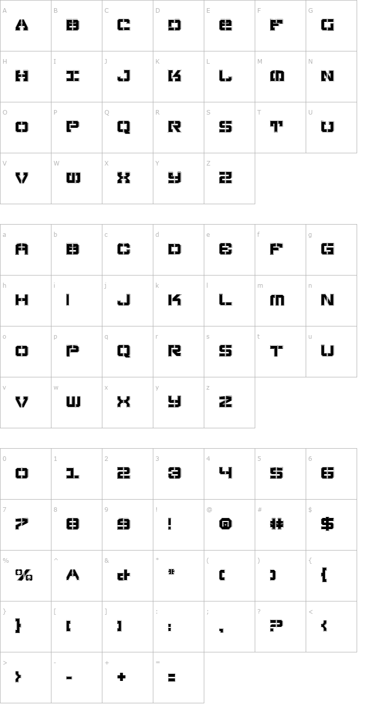 Character Map Vyper Falcon Pro Font