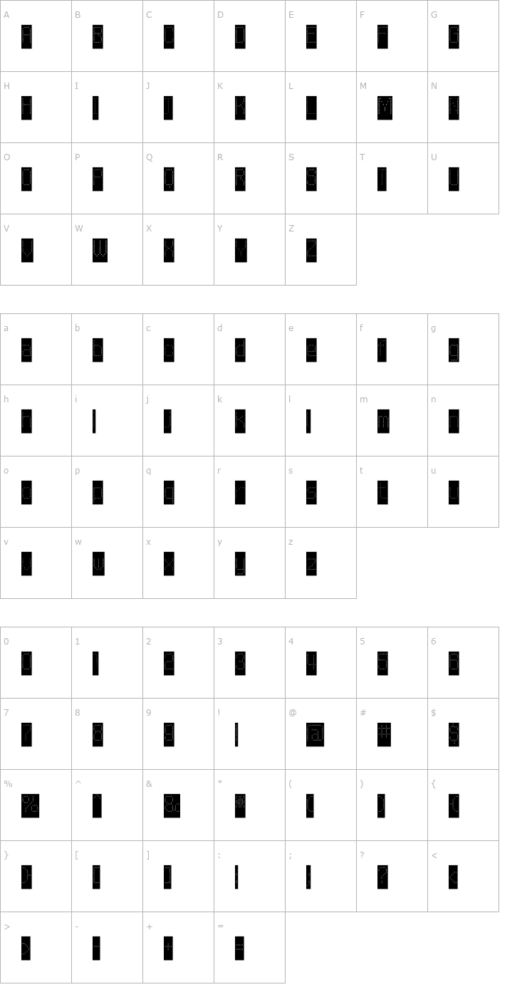 Character Map WagesLight Negative Font