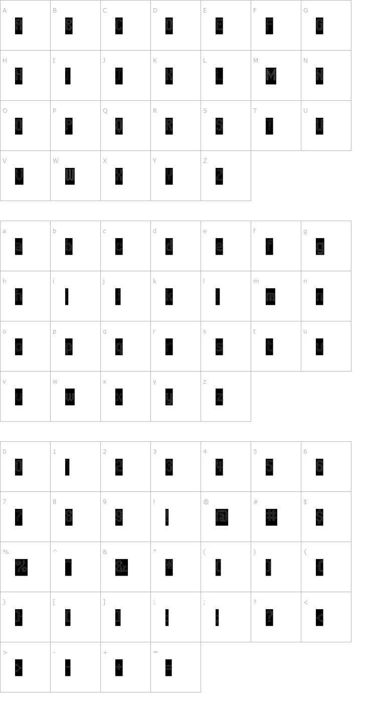 Character Map WagesRegular Negative Font