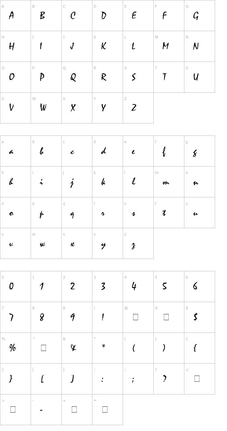 Character Map Waif SSi Font