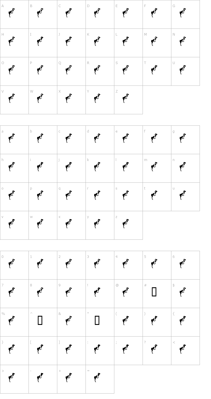 Character Map Waitress Font