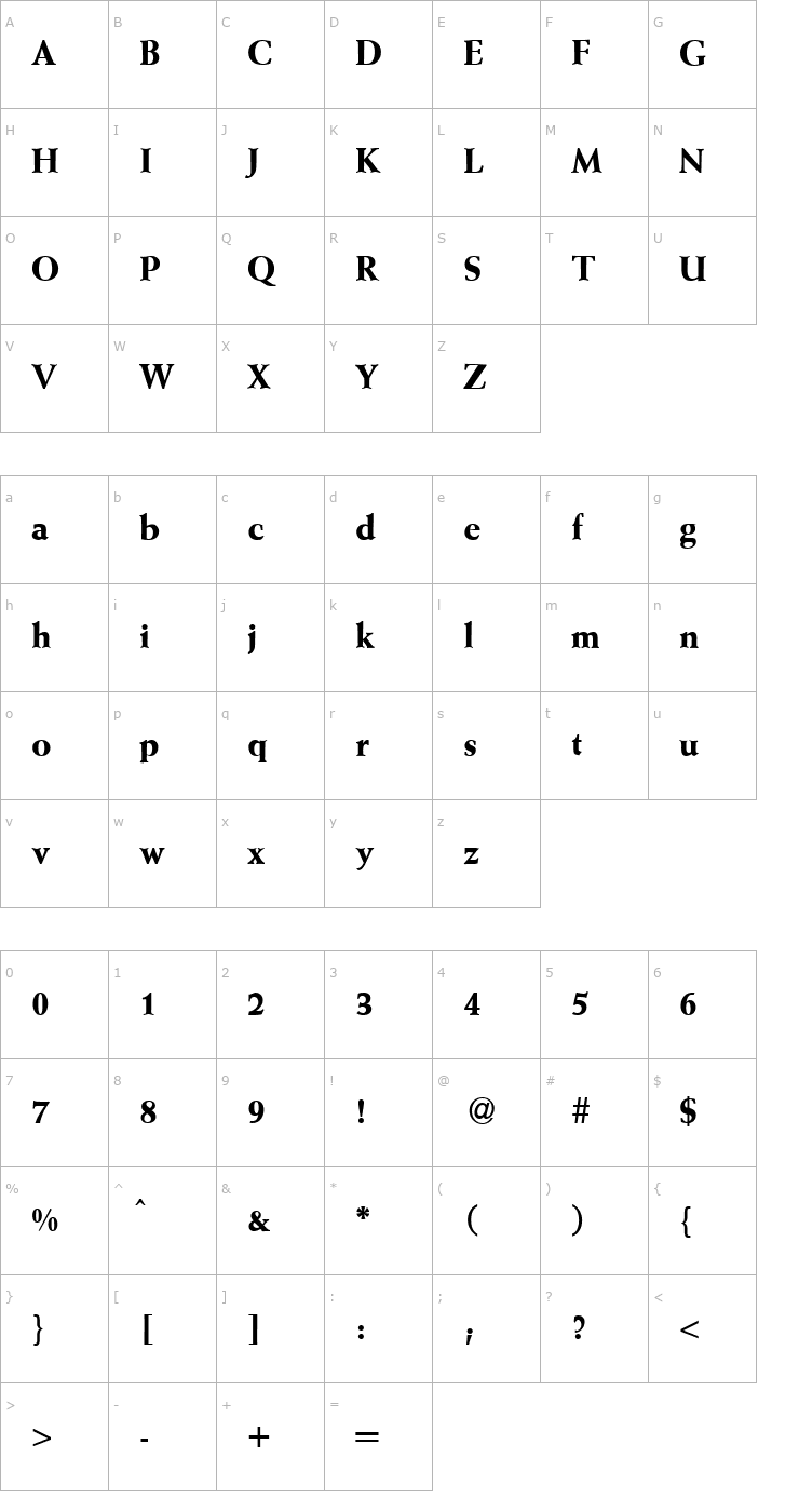 Character Map Waize-Bold Font