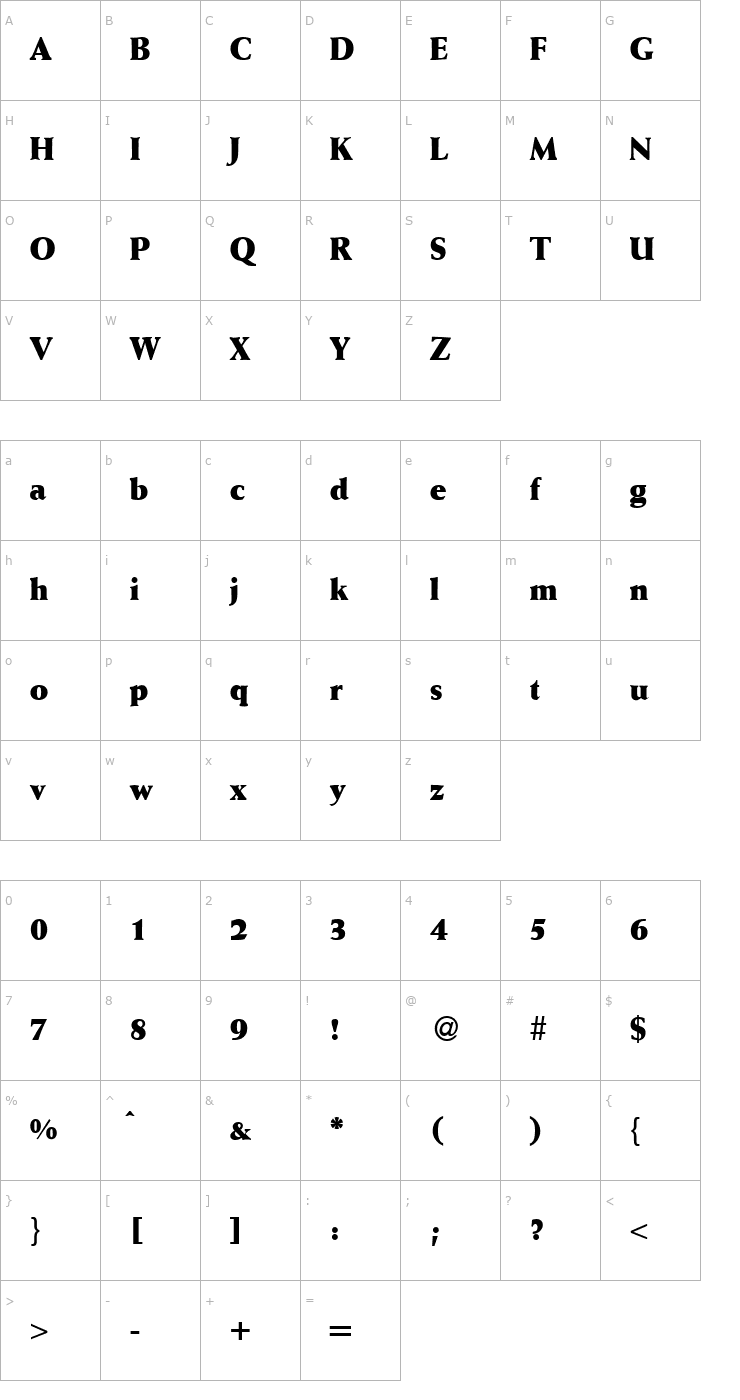 Character Map WaizeExtrabold-Regular Font