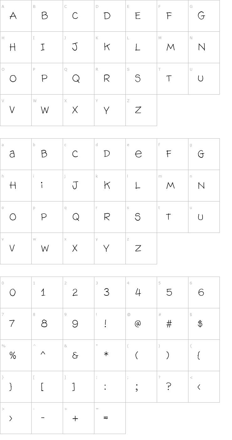 Character Map WallowHmk Font