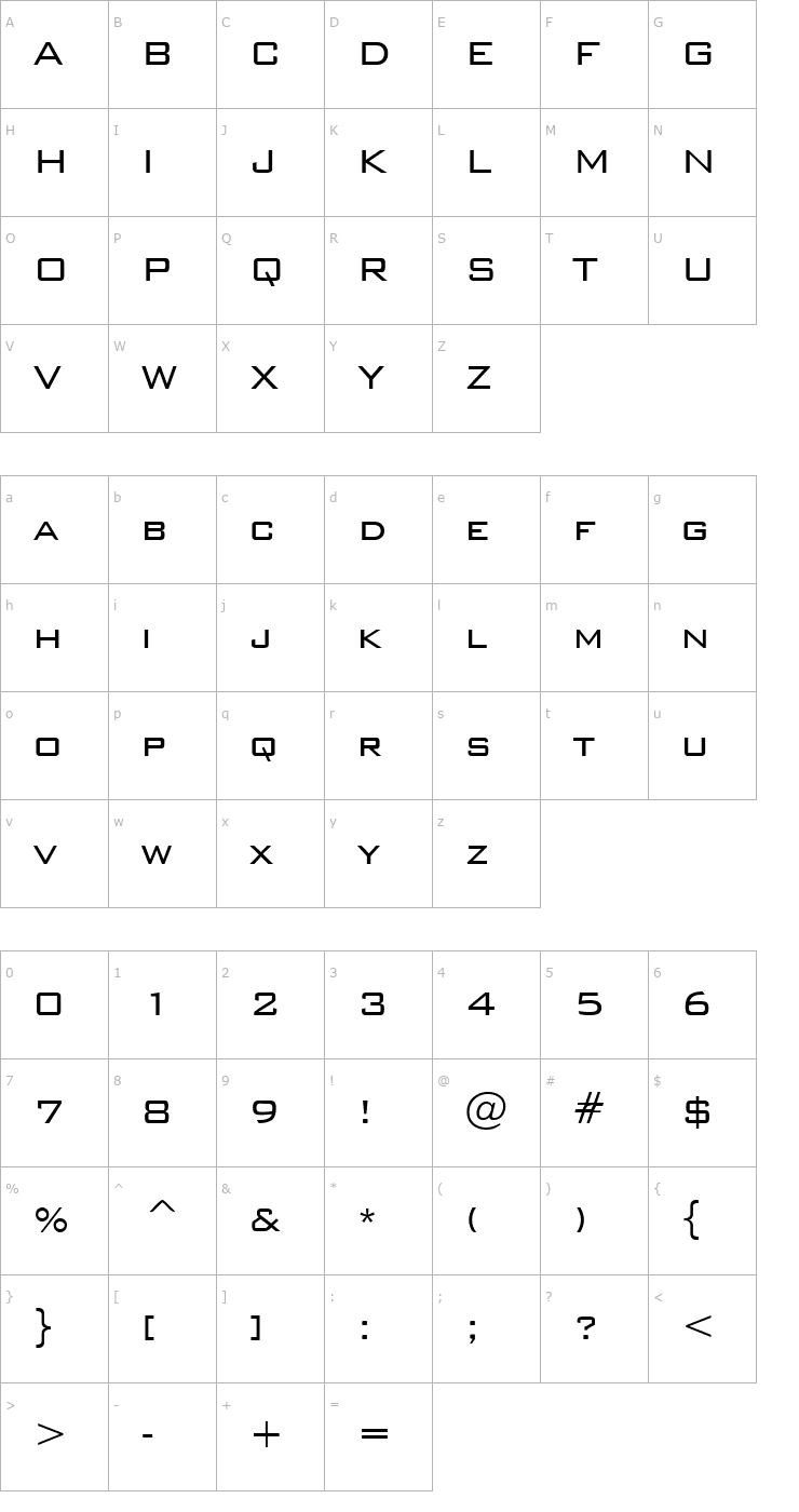 Character Map WallStreet Font