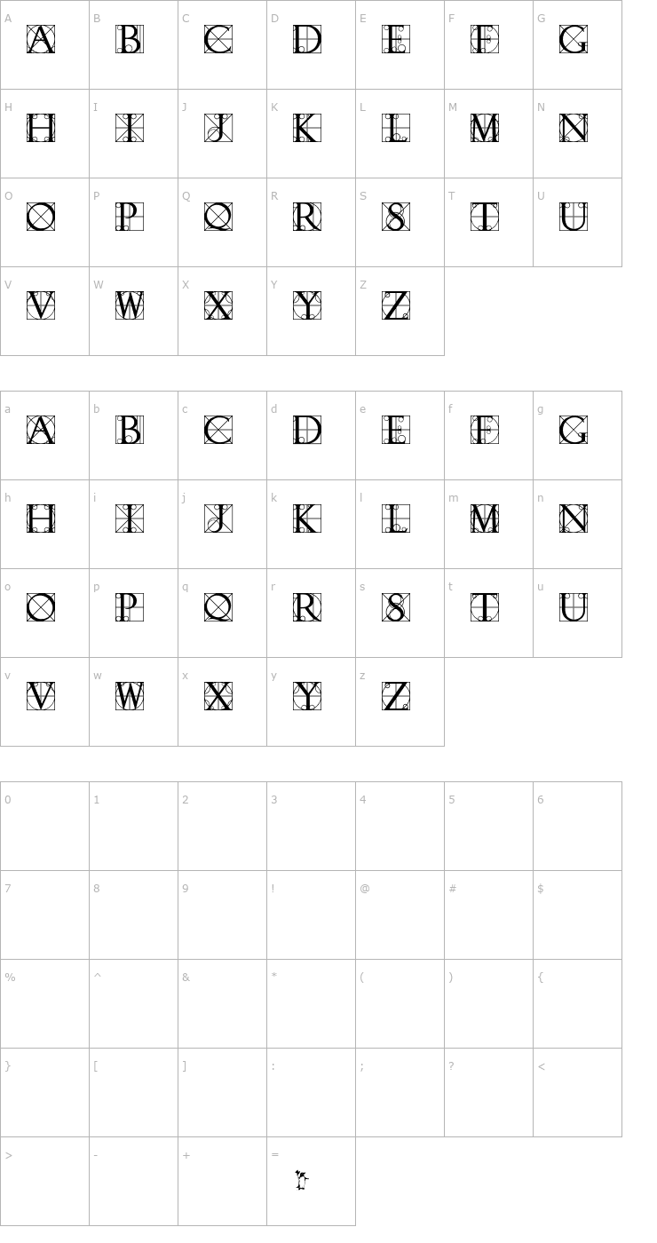 Character Map Walrod Font