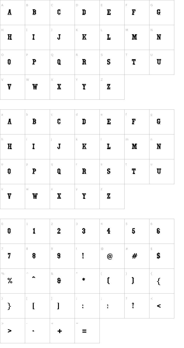Character Map Waltham-Regular Font