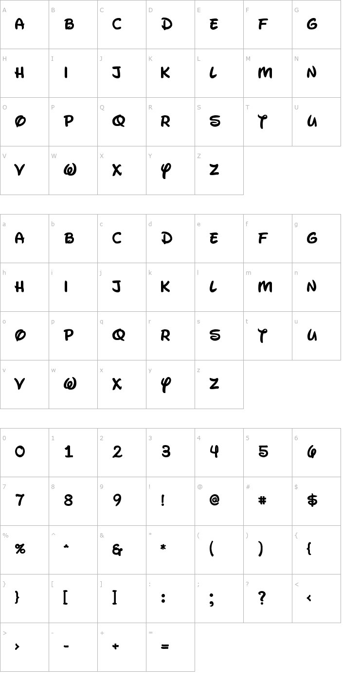 Character Map Waltograph UI Bold Font