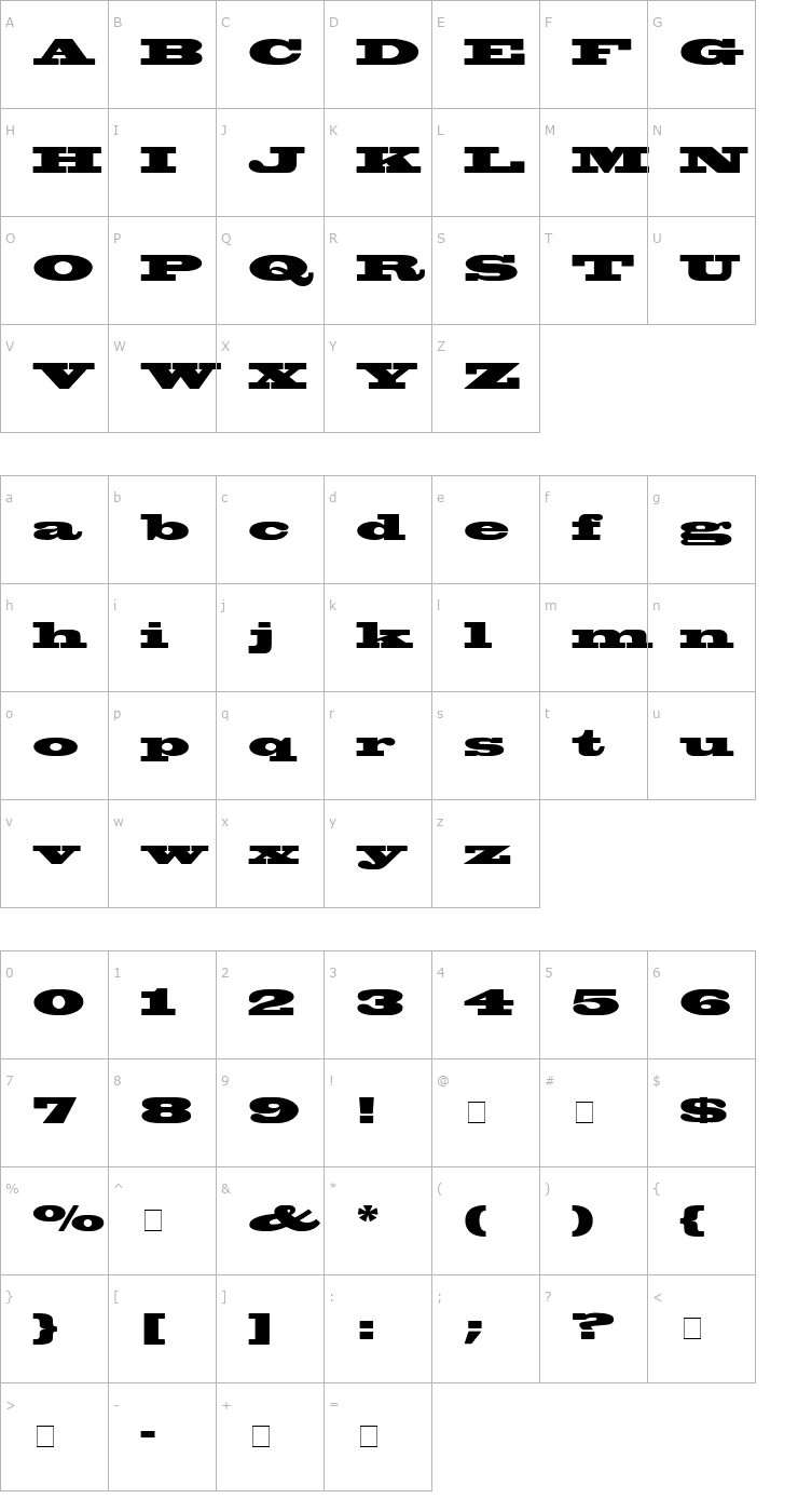 Character Map Wanted Poster SSi Black Font