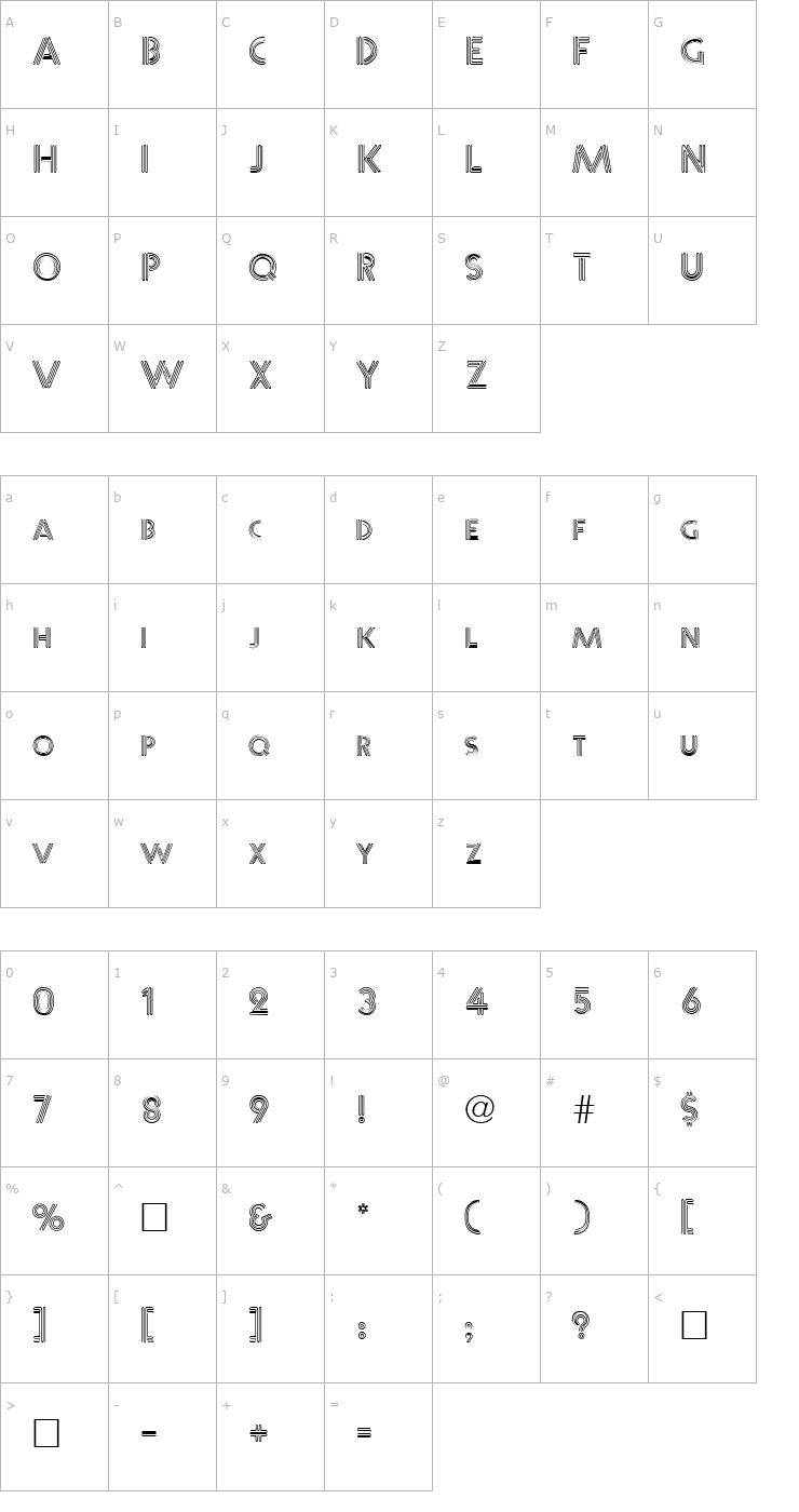 Character Map Warble Normal Font