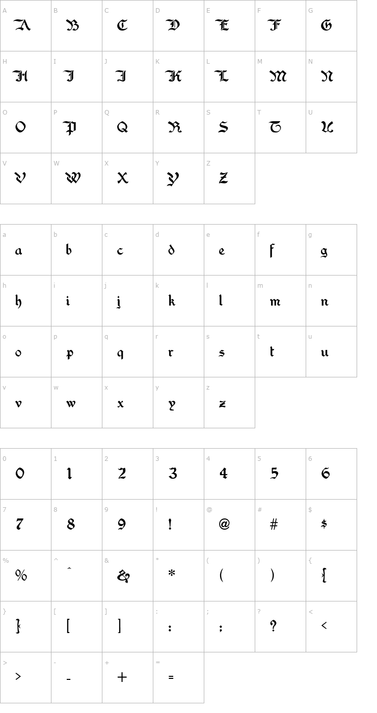 Character Map Washington Text Font
