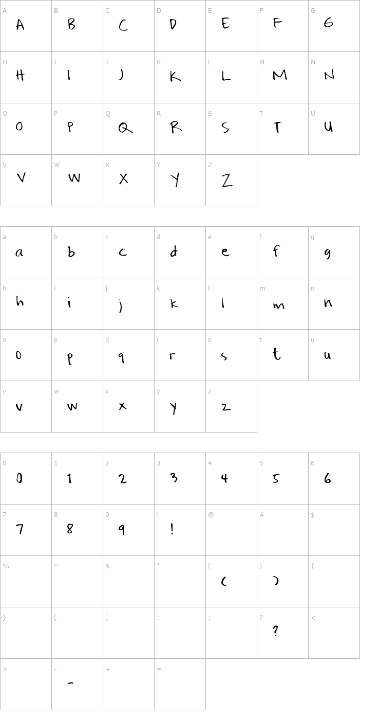 Character Map water Font