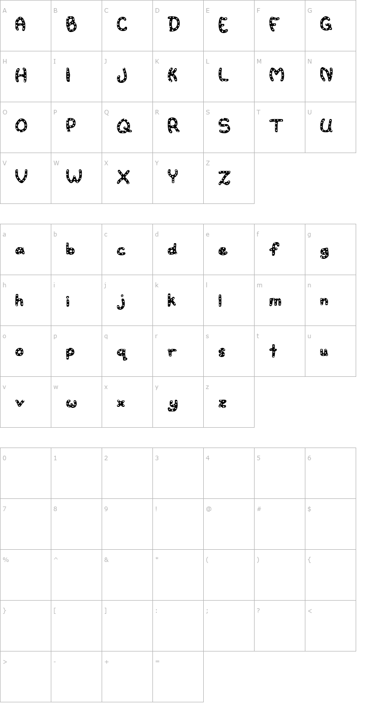 Character Map Water Toy Font