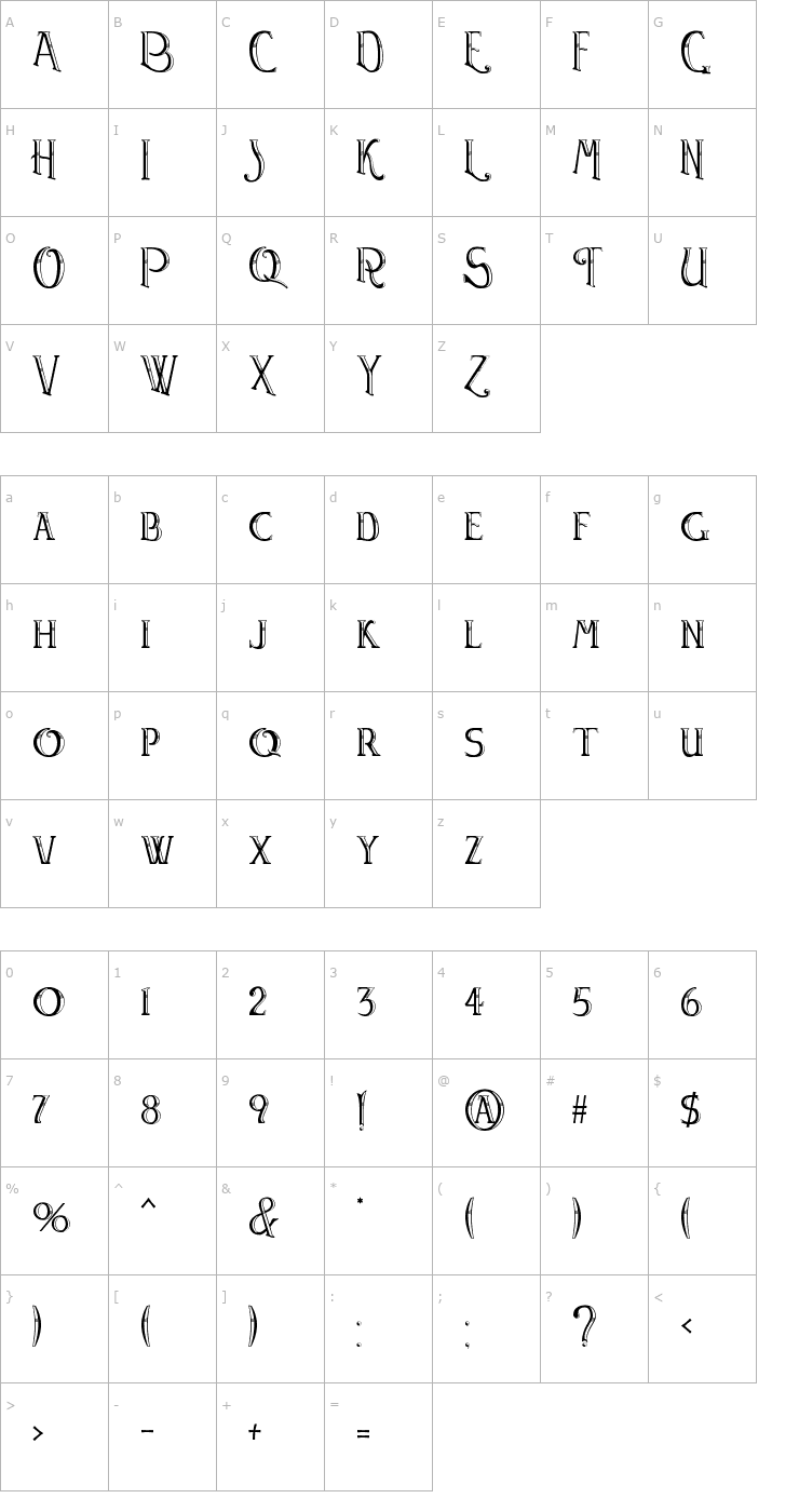 Character Map Watson Font