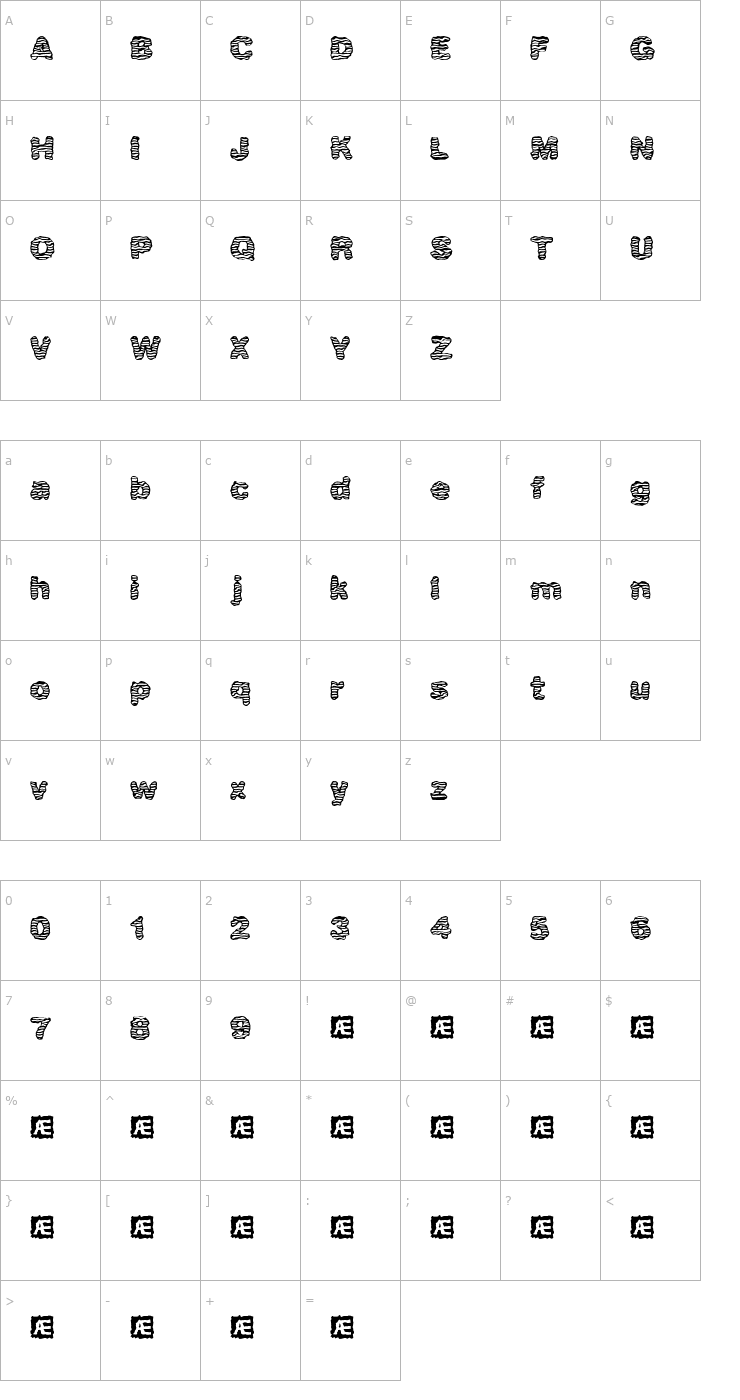 Character Map Waver Font