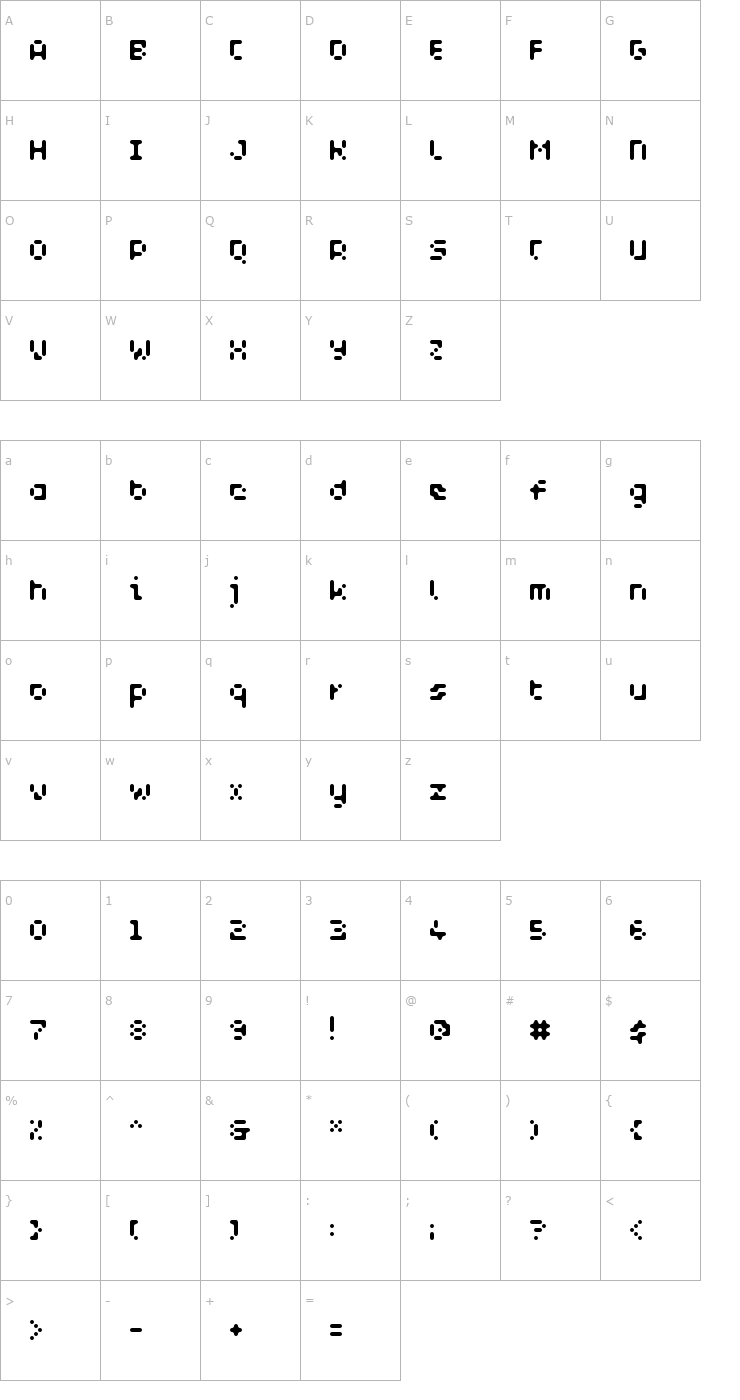 Character Map WC_AquaBlues_Bta OTF Font