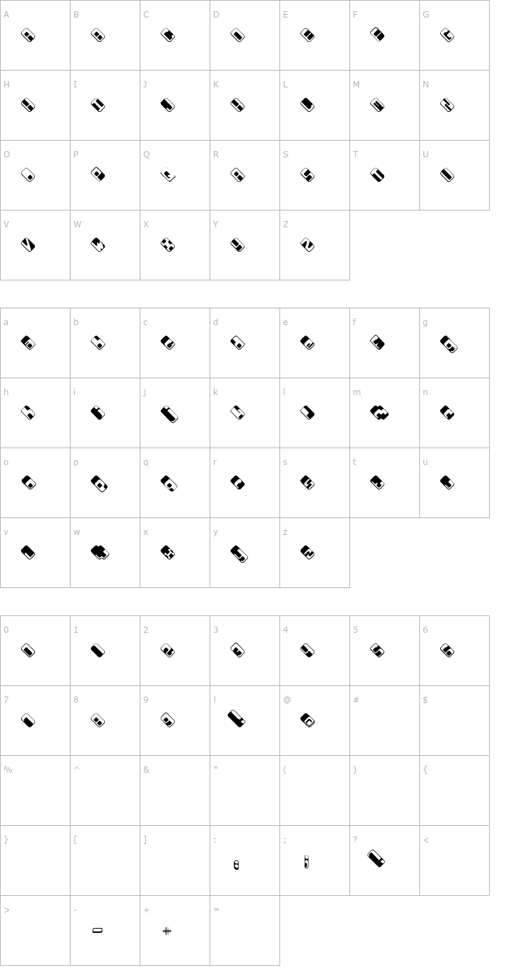 Character Map Wdrop07 Font