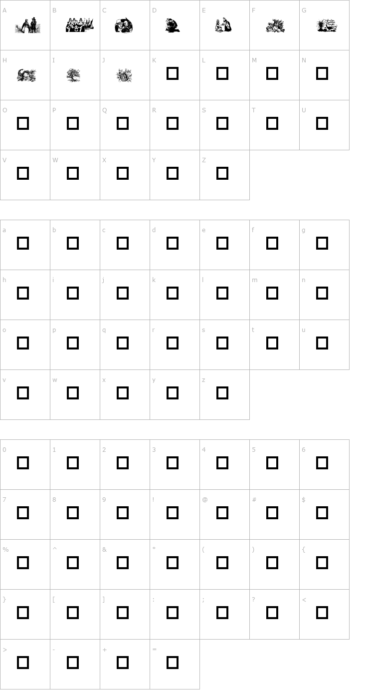 Character Map We Give Thanks Font