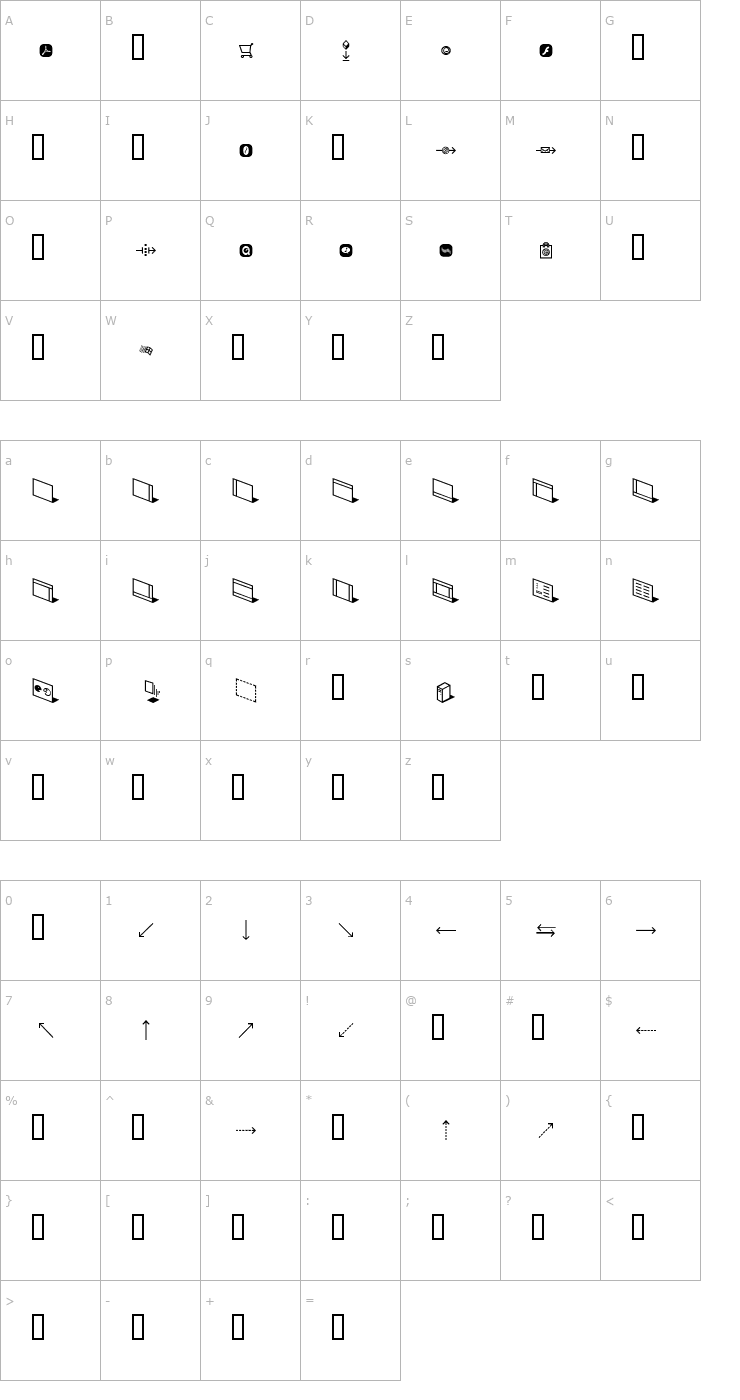 Character Map Webmap Font